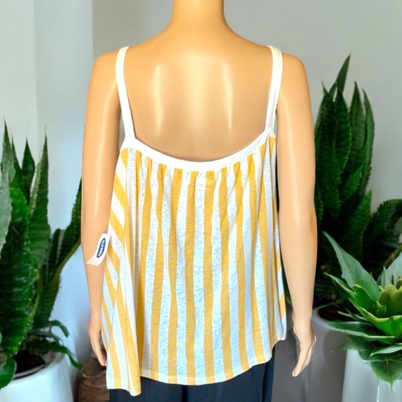 New Old Navy Yellow Stripe Sleeveless Flounce Top - Picture 5 of 16